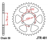 Звезда задняя JT SPROCKETS JTR481 45 зубьев