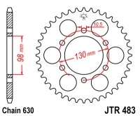 Звезда задняя JT SPROCKETS JTR483
