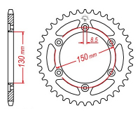 Звезда задняя JT SPROCKETS JTR1244 54 зуба