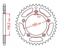 Звезда задняя JT SPROCKETS JTR28 42 зуба