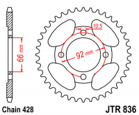 Звезда задняя JT SPROCKETS JTR836 36 зубьев